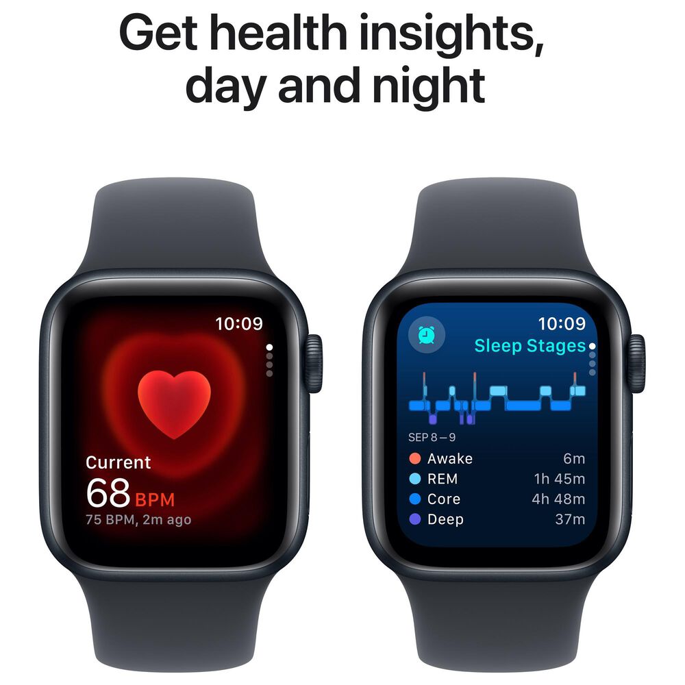 Apple Watch SE GPS 40mm Midnight Aluminum Case with Midnight Sport Band - M/L, , large