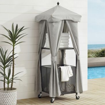 Crosley Furniture Grady Metal Towel Valet with Wheels in Matte Black, , large