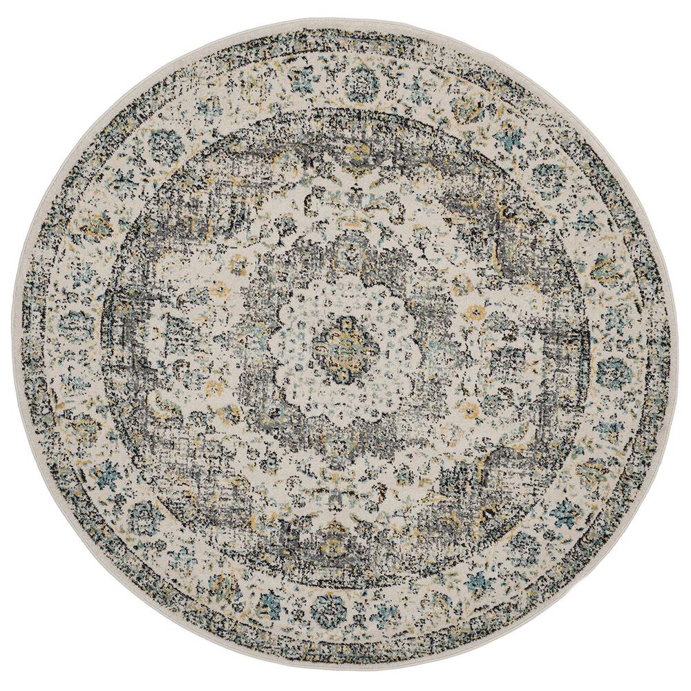 Safavieh Evoke EVK220B-5R 5&#39;1&quot; Round Grey/Gold Area Rug, , large