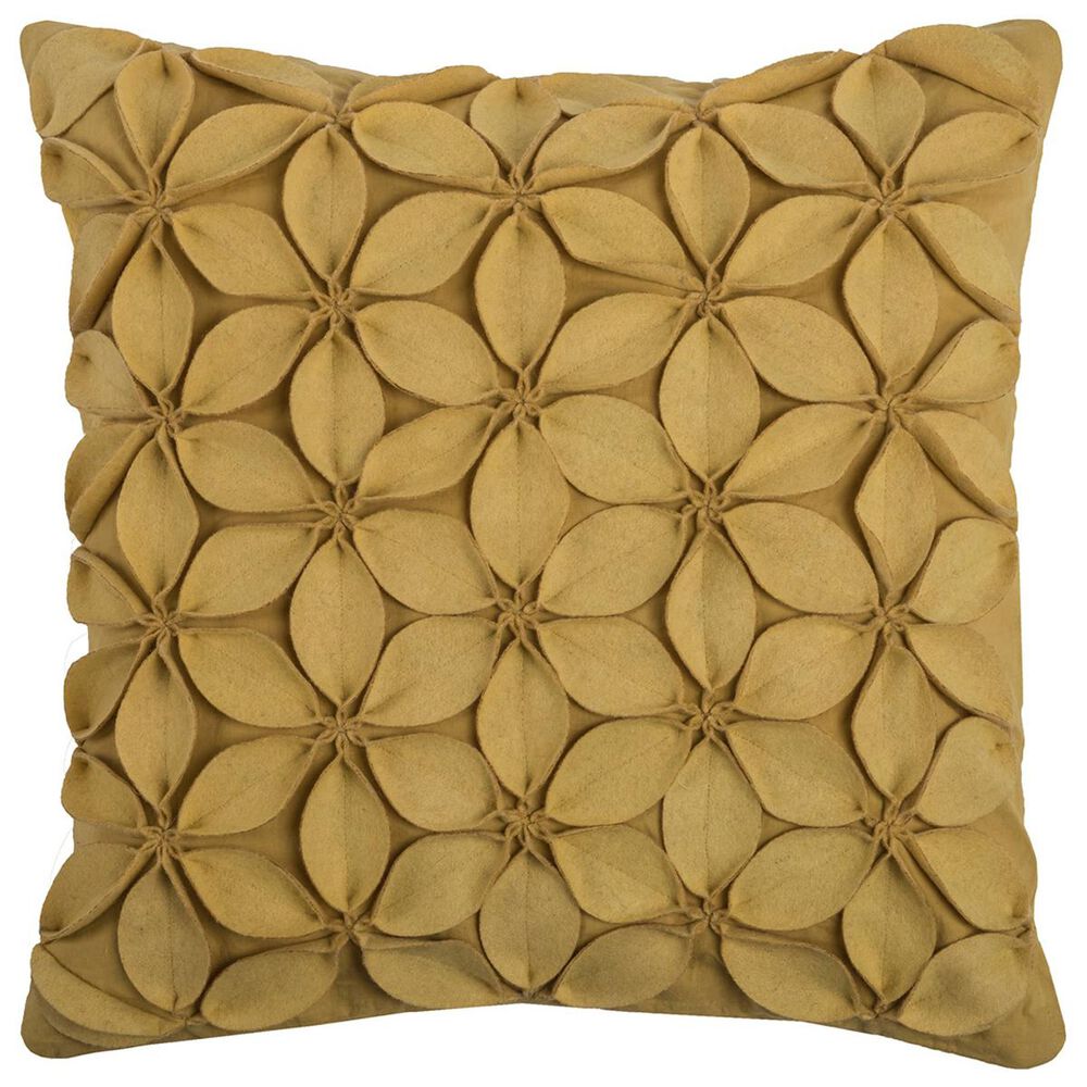 Rizzy Home 18" x 18" Pillow Cover in Yellow with Flowers, , large
