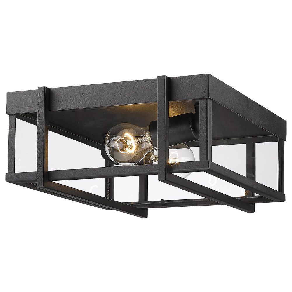 Golden Lighting Tribeca Outdoor Flush Mount in Natural Black with Clear Glass, , large