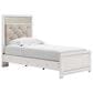 Ashley Altyra 4 Piece Twin Panel Bedroom Set in White with LED Headboard, , large