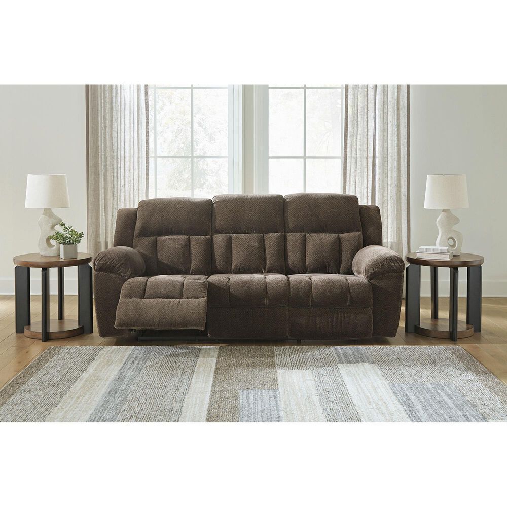 Ashley Frohn Manual Reclining Sofa in Chocolate, , large