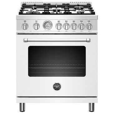 Bertazzoni Master 30" Dual-Fuel Range in White, , large