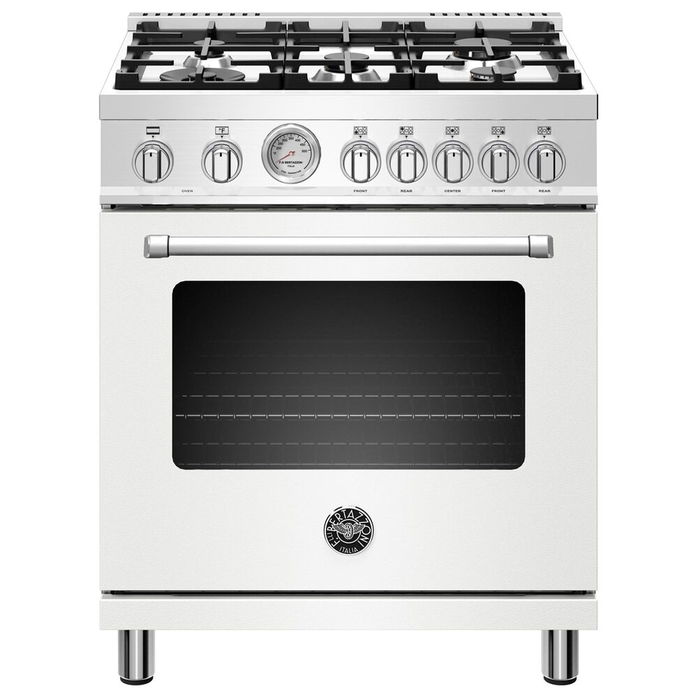 Bertazzoni Master 30" Dual-Fuel Range in White, , large