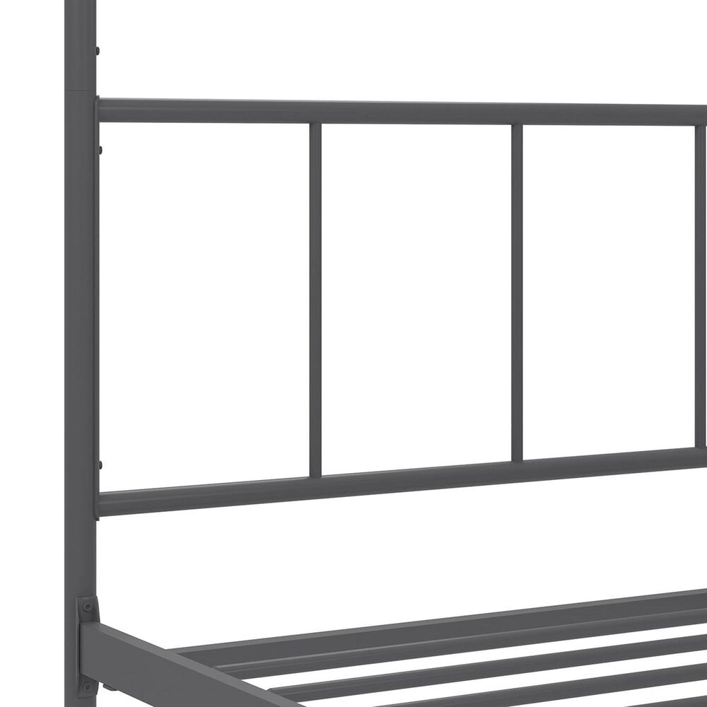 Novogratz Marion King Canopy Bed in Dark Gray, , large
