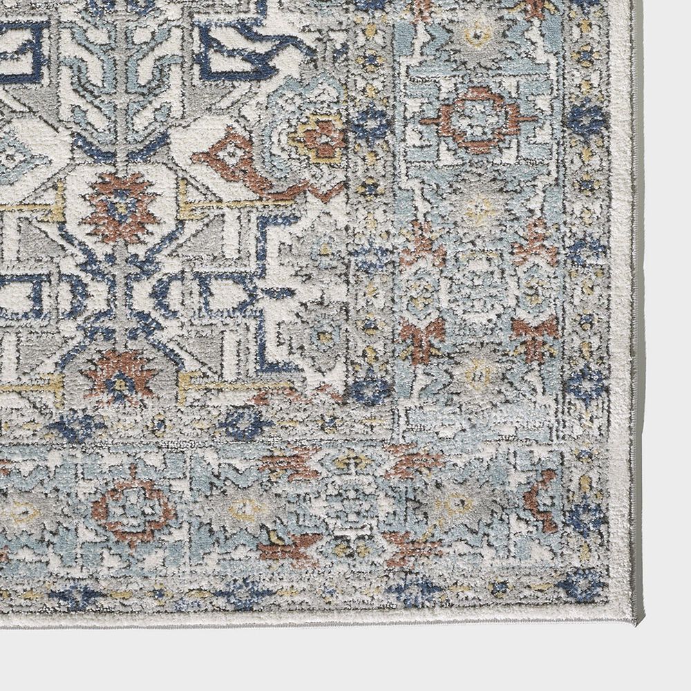 Central Oriental Orient Dania 5&#39;3&quot; x 7&#39;3&quot; Cream and Light Blue Area Rug, , large