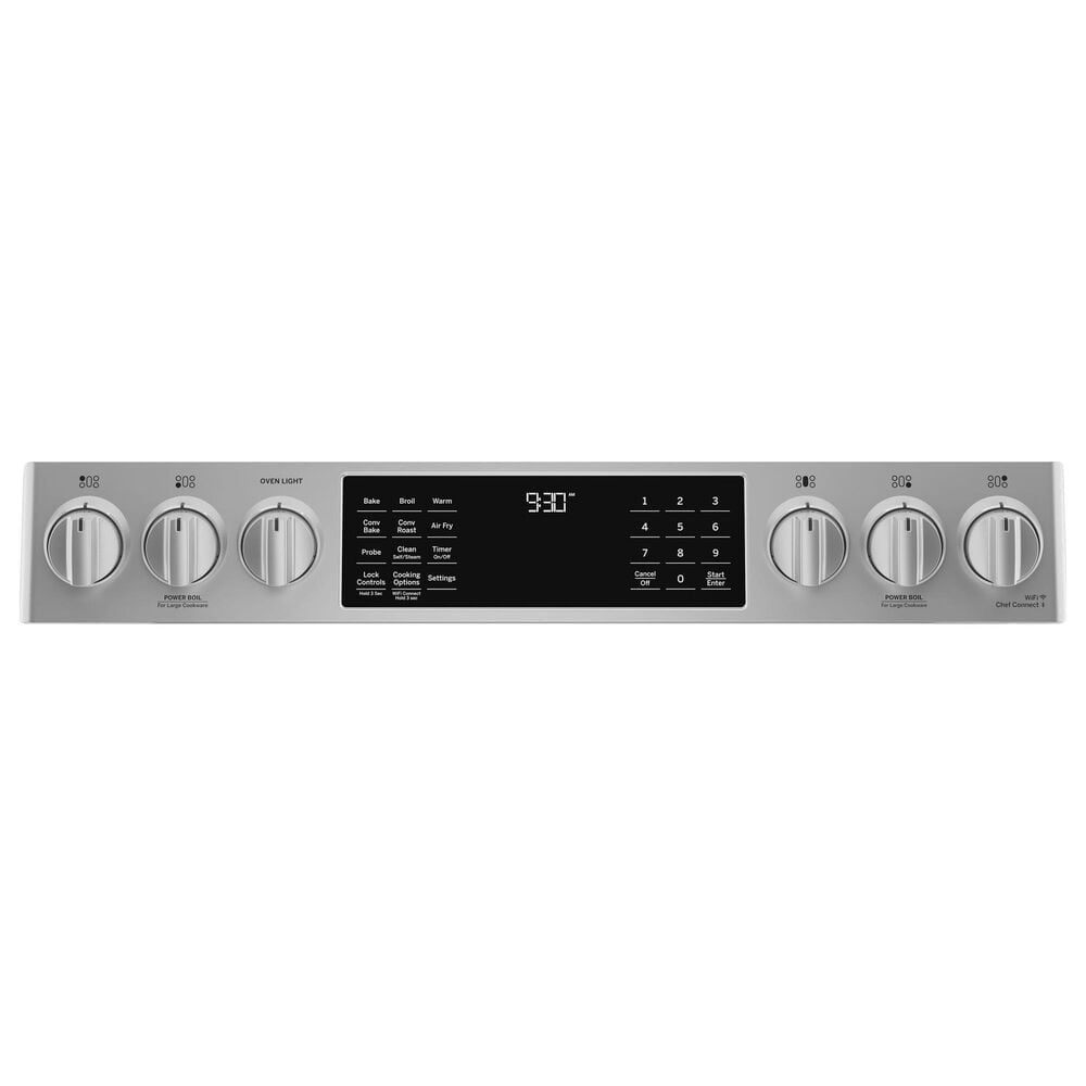 GE Profile 30&quot; Dual Fuel Slide-In Front-Control Range in Fingerprint Resistant Stainless Steel, , large