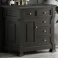 James Martin Vanities Brookfield 36" Single Bathroom Vanity in Black Onyx with 3 cm Parisien Bleu Quartz Top and Rectangular Sink, , large
