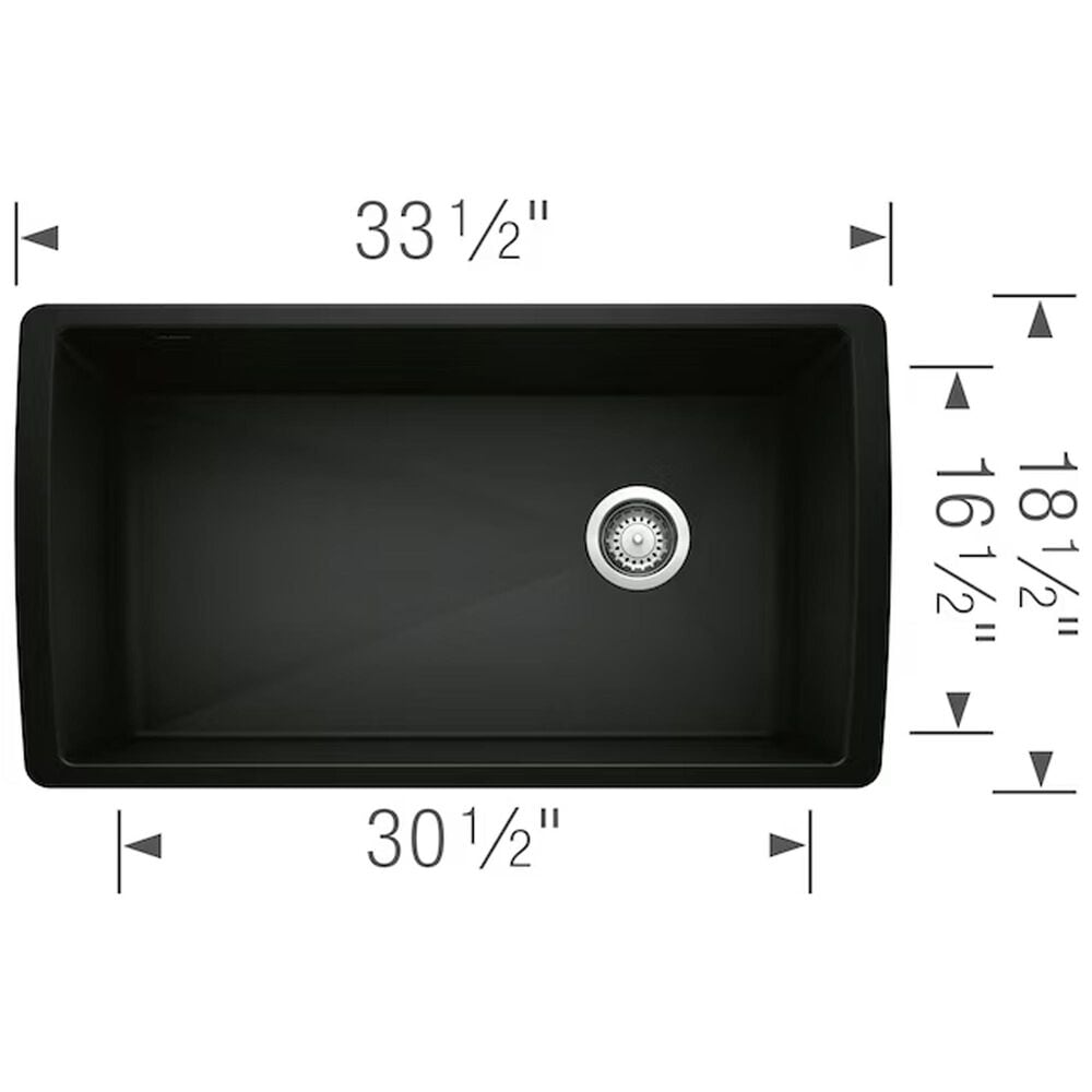 Blanco Diamond Super Single Bowl Kitchen Sink in Coal Black, , large