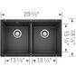 Blanco Precis 30" 50/50 Equal Double Bowl Kitchen Sink in Anthracite, , large