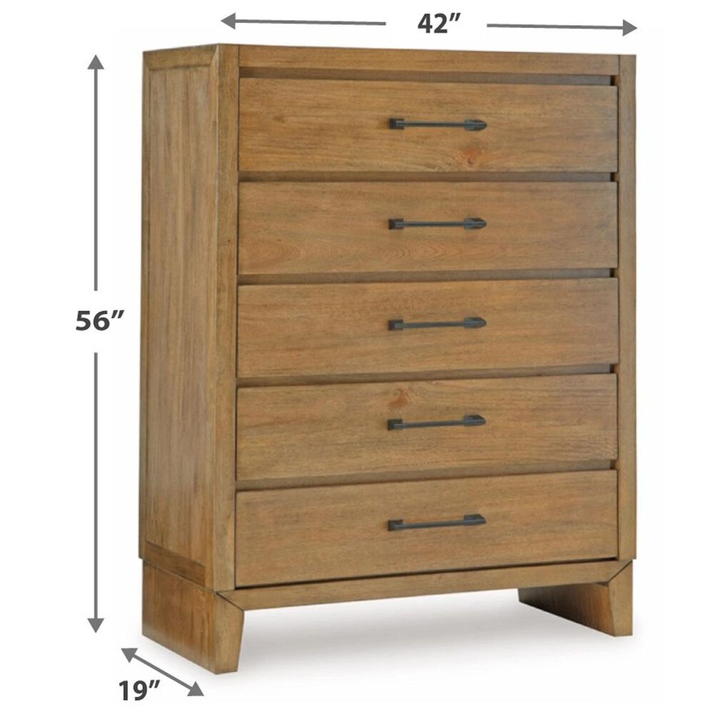 Ashley Sherbana 5-Drawer Chest in Light Brown, , large