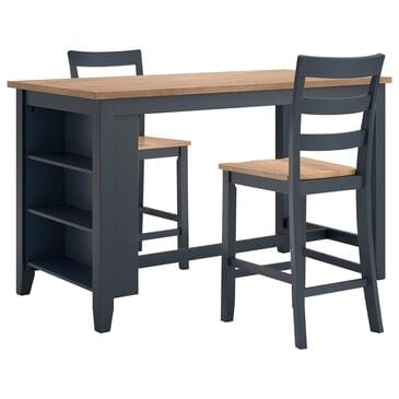 Ashley Gesthaven 3-Piece Counter Height Dining Set in Natural and Blue, , large