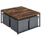 HOMLUX 5-Piece Occasional Table Set in Weathered Oak and Black, , large