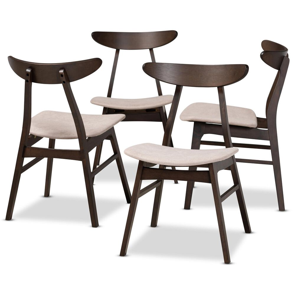 Baxton Studio Britte Side Chair with Beige Cushion in Dark Oak Brown (Set of 4), , large
