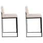 Lumisource Fuji High Back Counter Stool with Beige Fabric Cushion in Black (Set of 2), , large