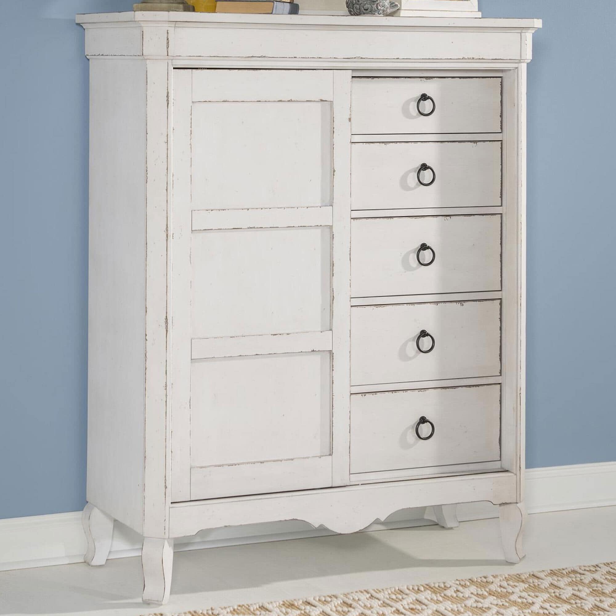 Country Living Vintage Market 5-Drawer Sliding Door Chest in