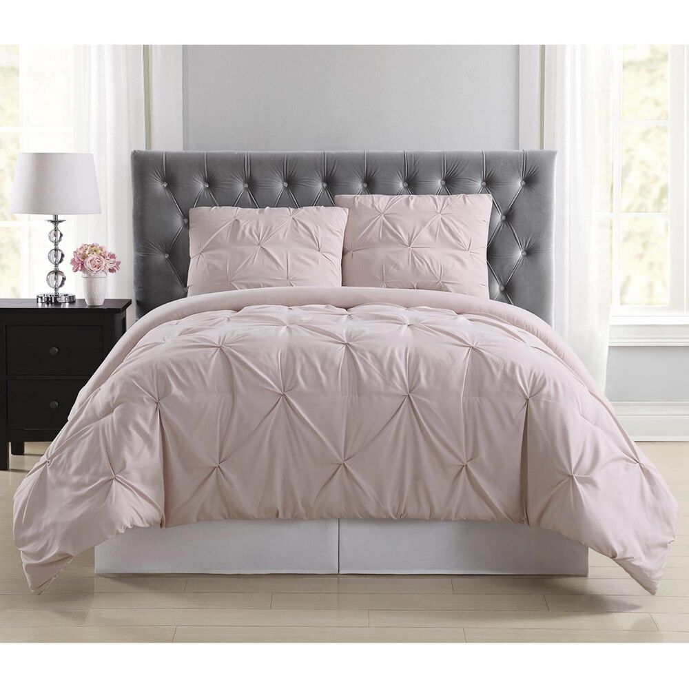 Pem America Truly Soft Pleated 3-Piece Full/Queen Duvet Set in Blush, , large