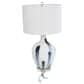 Maple and Jade Abstract Drip Splatter Table Lamp in White and Blue, , large