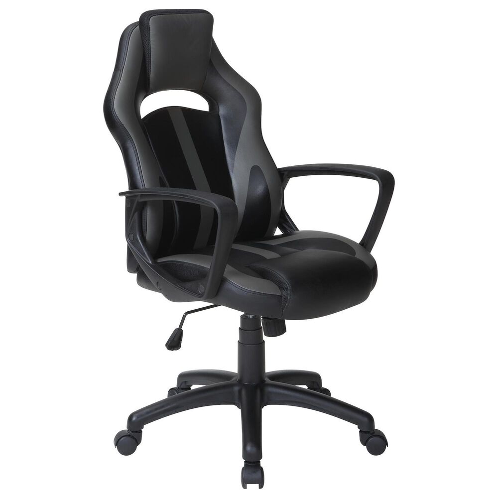 Valor Living Influx Gaming Chair in Black and Grey, , large