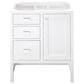James Martin Vanities Addison 30" Single Vanity Cabinet in Glossy White with 3 cm White Zeus Quartz Top and Rectangular Sink, , large