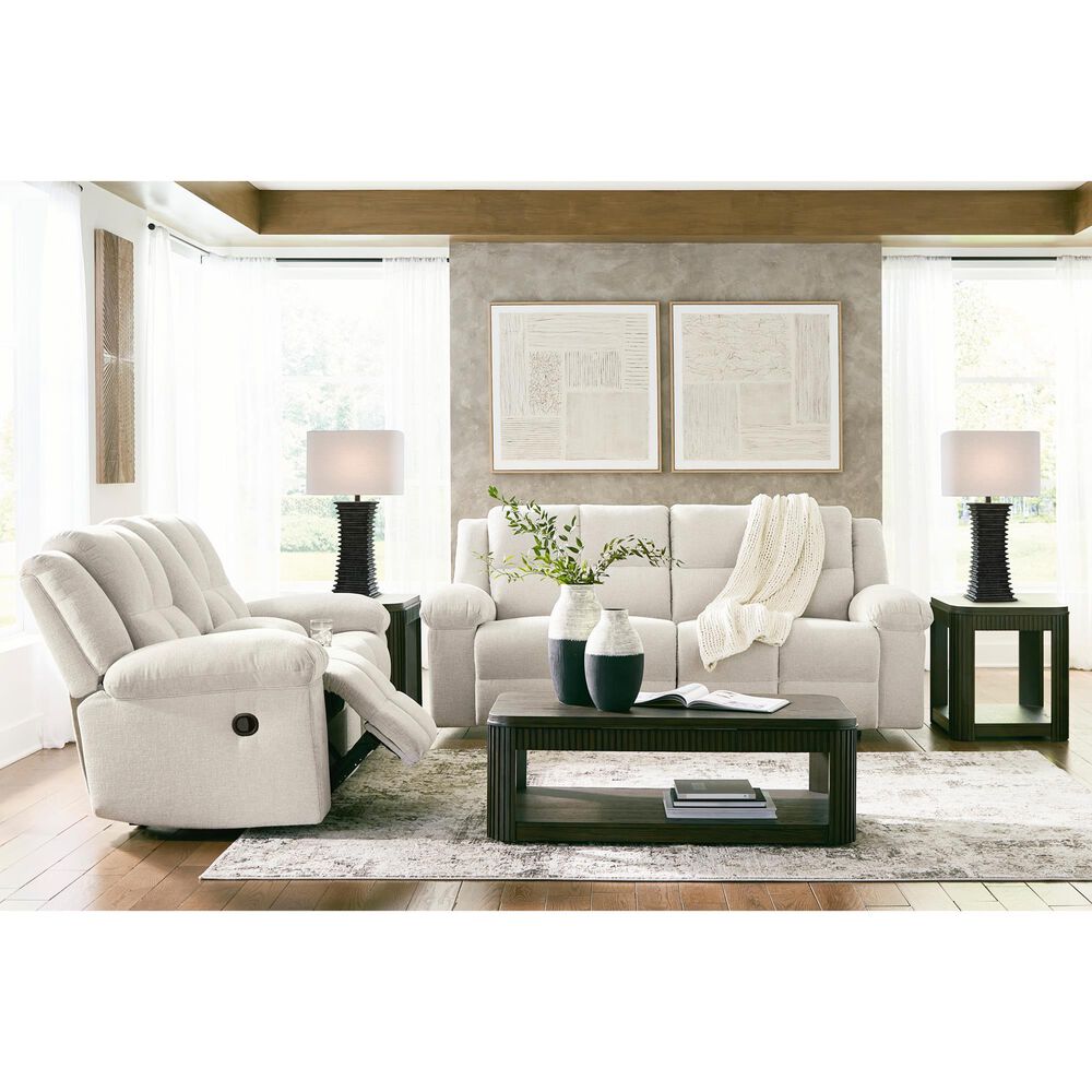 Ashley Orlen Manual Double Reclining Loveseat with Console in Winter, , large