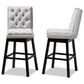 Baxton Studio Gregory Swivel Bar Stool in Dark Brown (Set of 2), , large