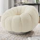 Emerald Home Furnishings Lily Pumpkin Swivel Chair in White Boucle, , large