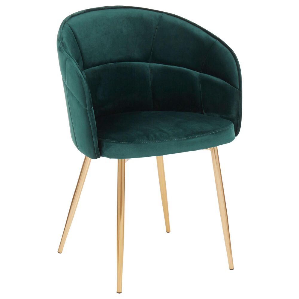 Lumisource Lindsey Chair in Green Velvet and Gold, , large