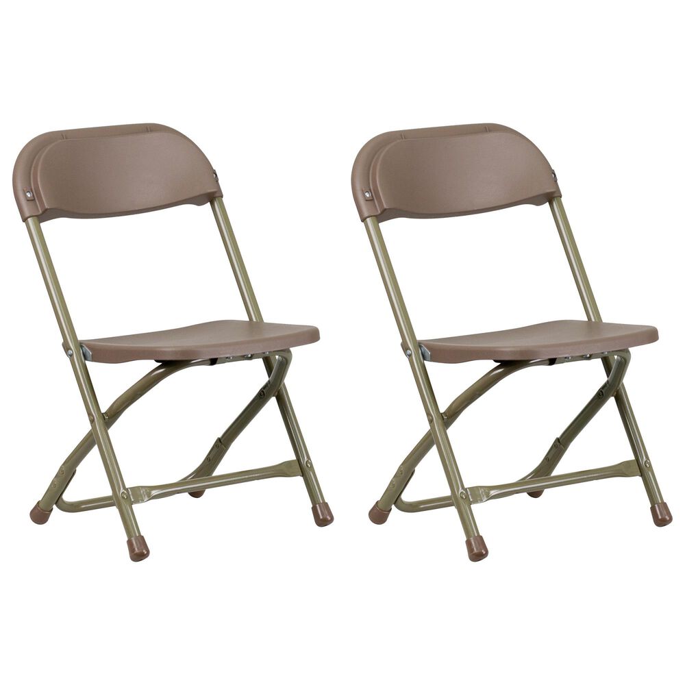 Flash Furniture Timmy Kids Folding Chair in Gold and Brown &#40;Set of 2&#41;, , large