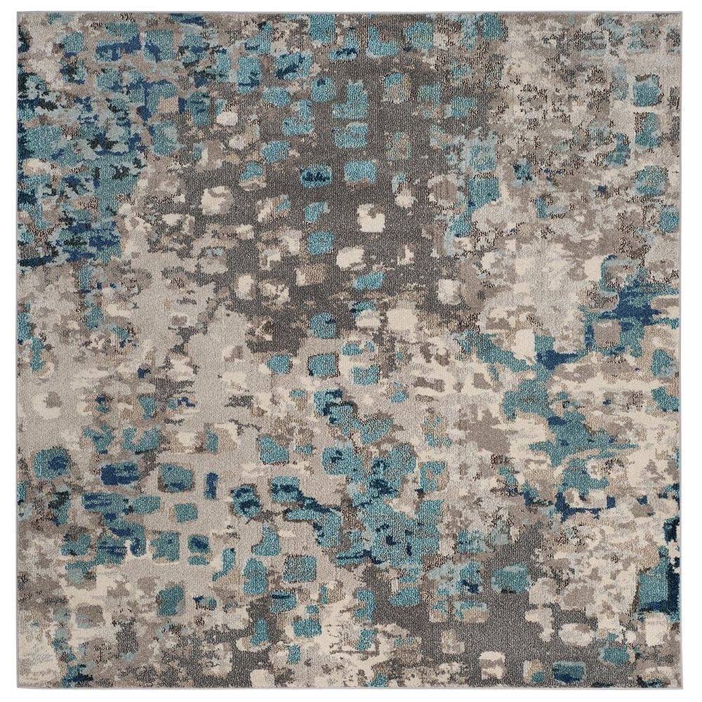 Safavieh Monaco MNC225E-3SQ 3" x 3" Grey/Light Blue Square Rug, , large