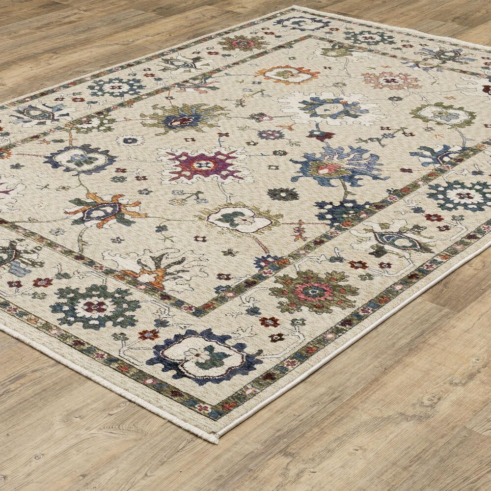 Oriental Weavers Hastings HA01W 3&#39;10&quot; x 5&#39;5&quot; Ivory Area Rug, , large