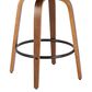 LumiSource Fabrico 26" Swivel Fixed-Height Counter Stool with Charcoal Fabric Upholstery in Black and Walnut (Set of 2), , large