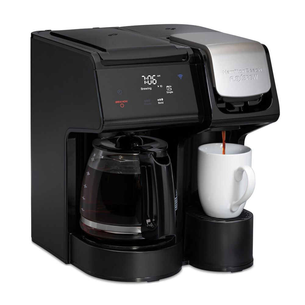Hamilton Beach 12-Cup Smart Flexbrew Trio Coffee maker in Black, , large