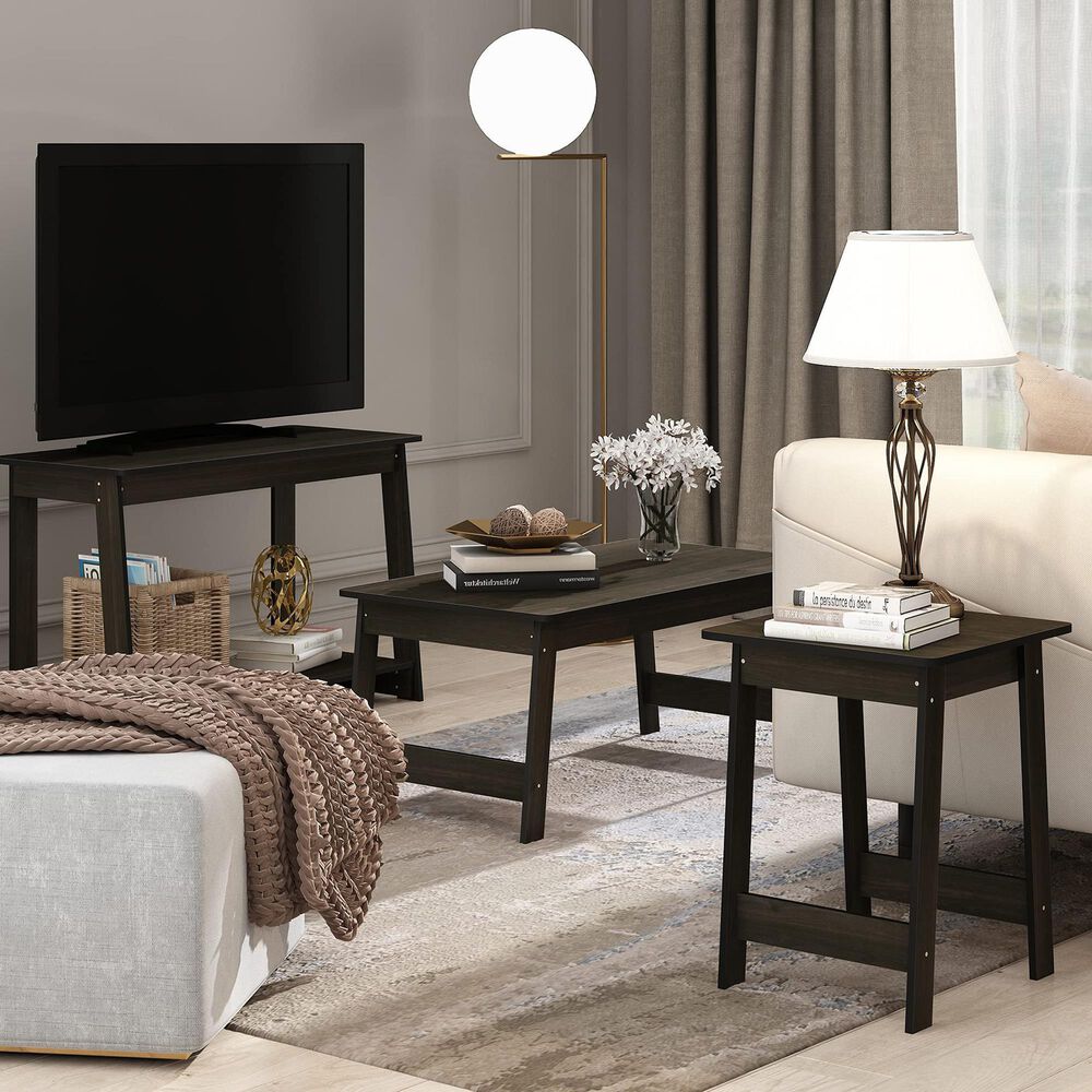HOMLUX 1-Tier Rectangular Coffee Table in Espresso, , large