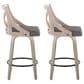 LumiSource Charlotte Swivel Counter Stool with Grey Faux Leather Upholstery in Light Grey and Black (Set of 2), , large