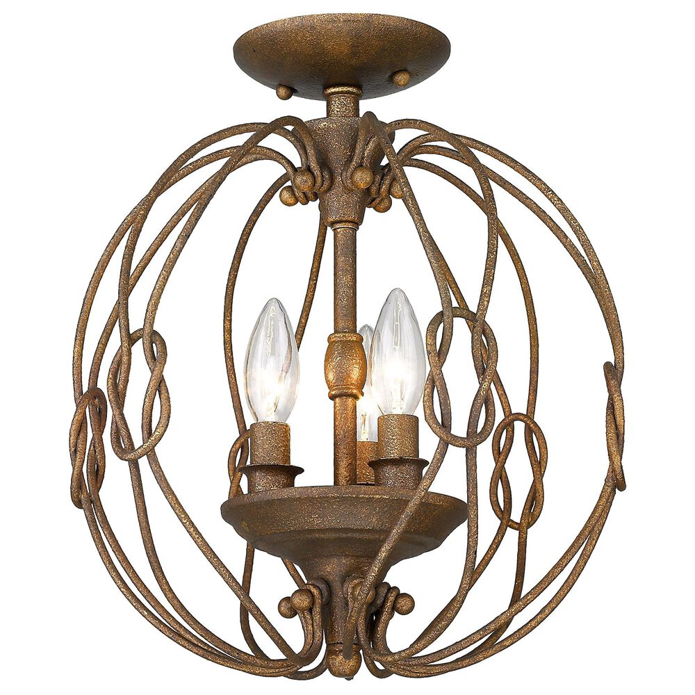 Golden Lighting Antoinette Semi-Flush in Burnished Chestnut, , large