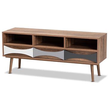 Baxton Studio Leane 47.25" TV Stand in Brown, , large