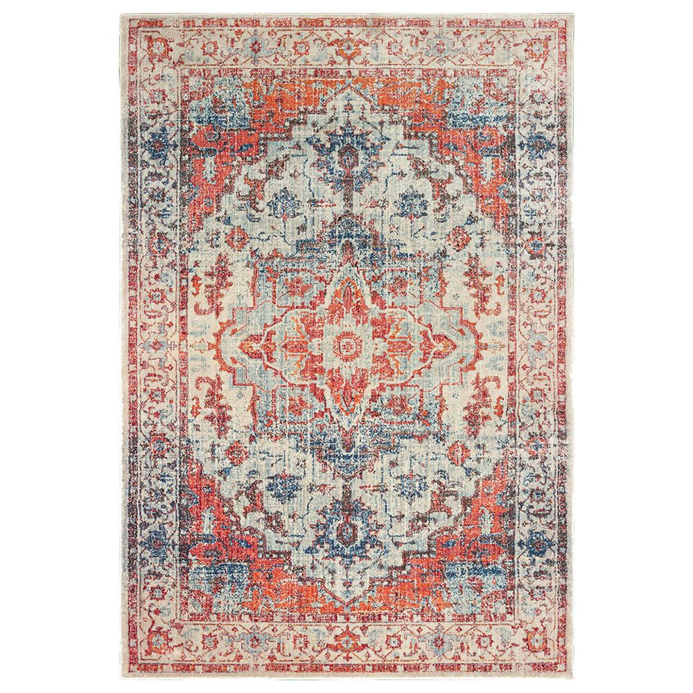 Oriental Weavers Pandora 70W 9"10" x 12"10" Blue and Orange Area Rug, , large