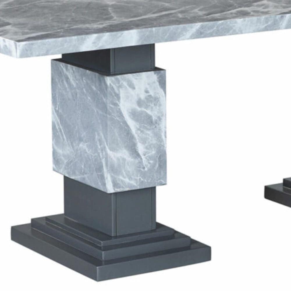 Global Furniture USA Double Pedestal Rectangular Dining Table in Grey  - Table Only, , large