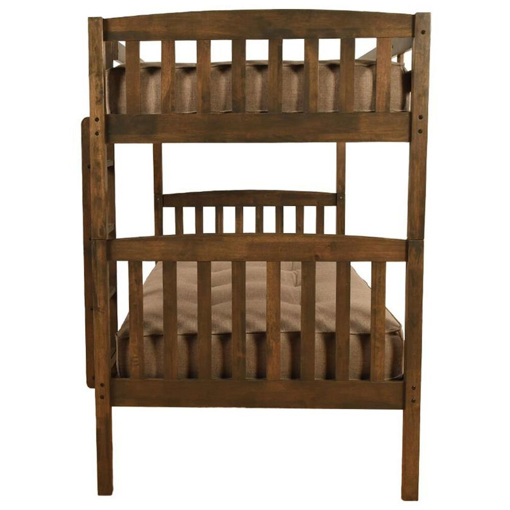 Sable Home Claire Twin over Twin Bunk Bed in Rustic Walnut, , large