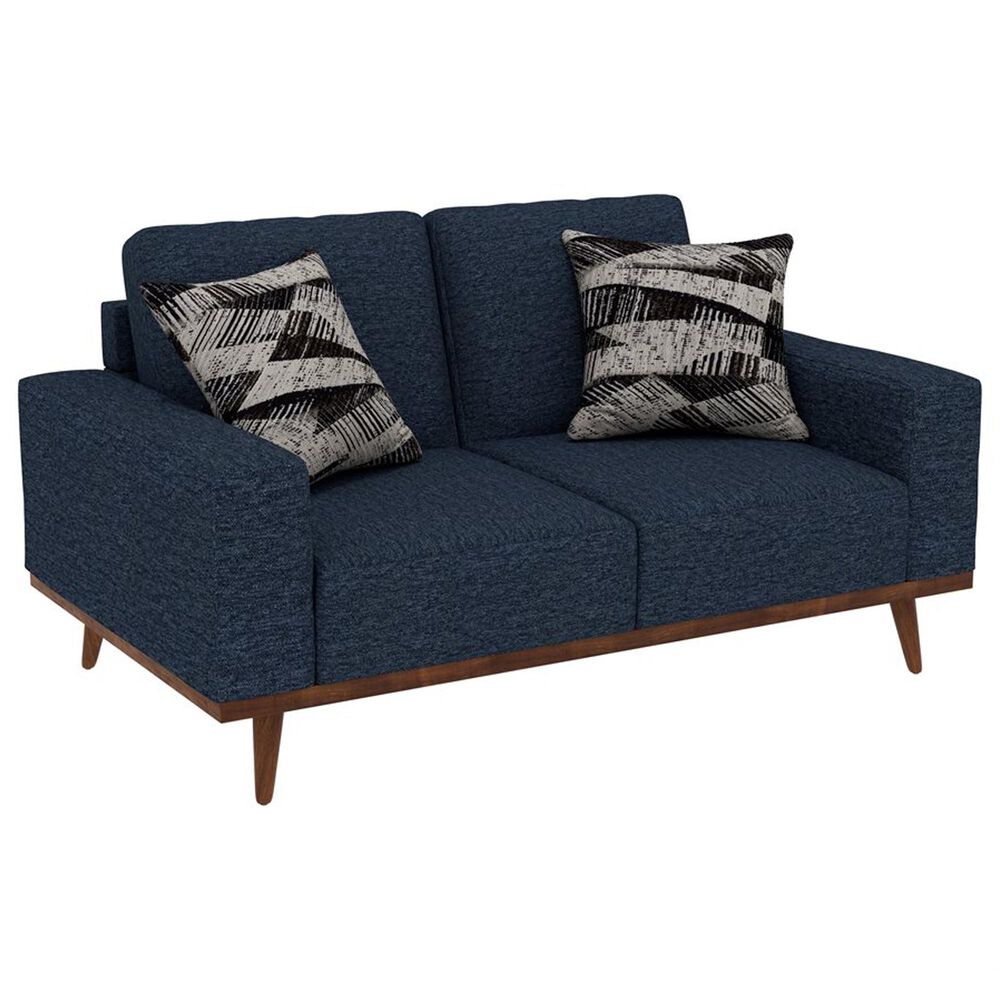 Golden Wave Furniture Heath Stationary Sofa and Loveseat Set in Navy, , large