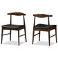 Baxton Studio Winton Side Chair with Black Cushion in Walnut Brown (Set of 2), , large