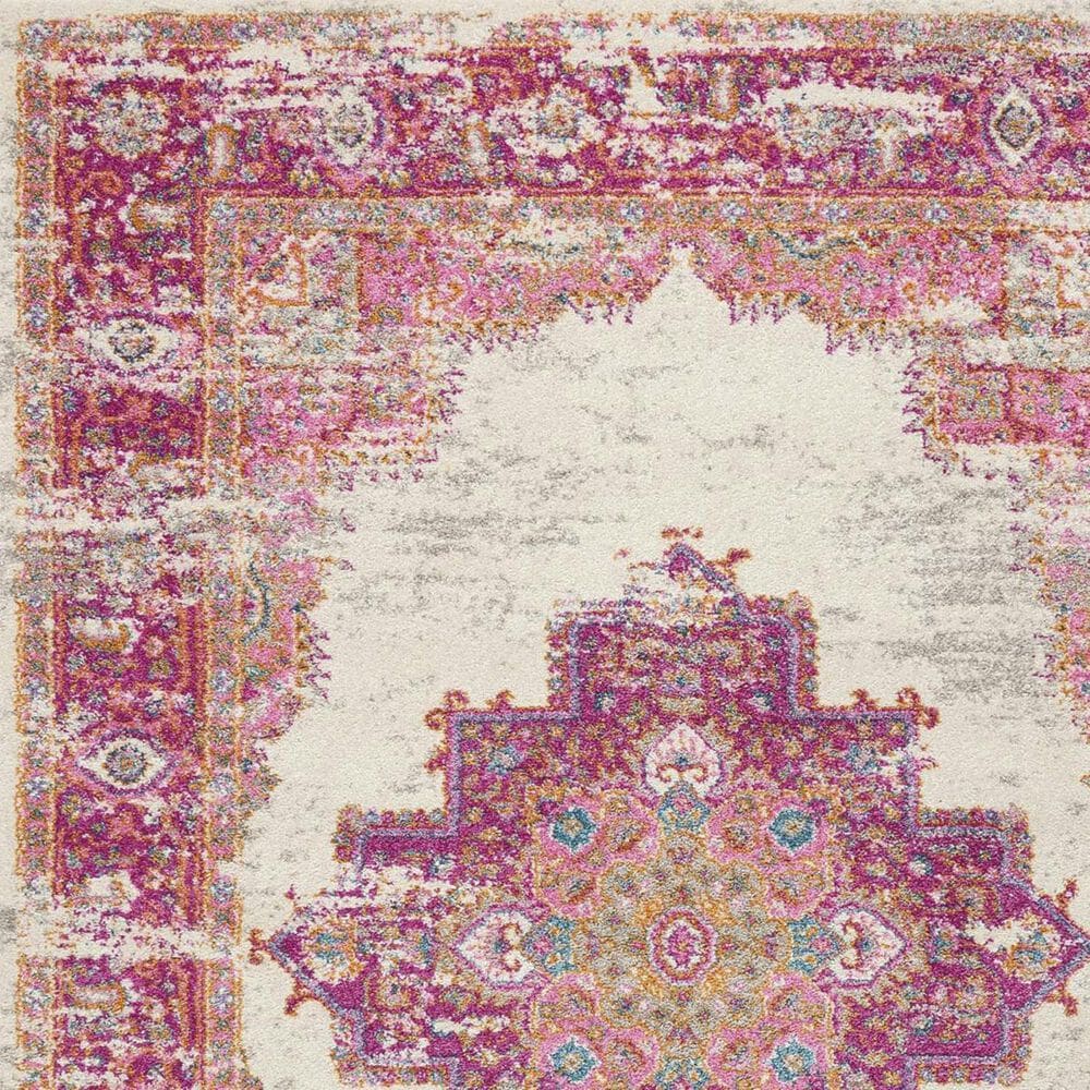 Nourison Passion PSN03 6&#39;7&quot; x 9&#39;6&quot; Ivory and Fuchsia Area Rug, , large