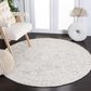 Safavieh Micro-Loop Oriental 5" Round Charcoal and Ivory Area Rug, , large