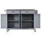 HOMLUX 54" Kitchen Island with Solid Wood Top and Locking Wheels in Grey Blue, , large