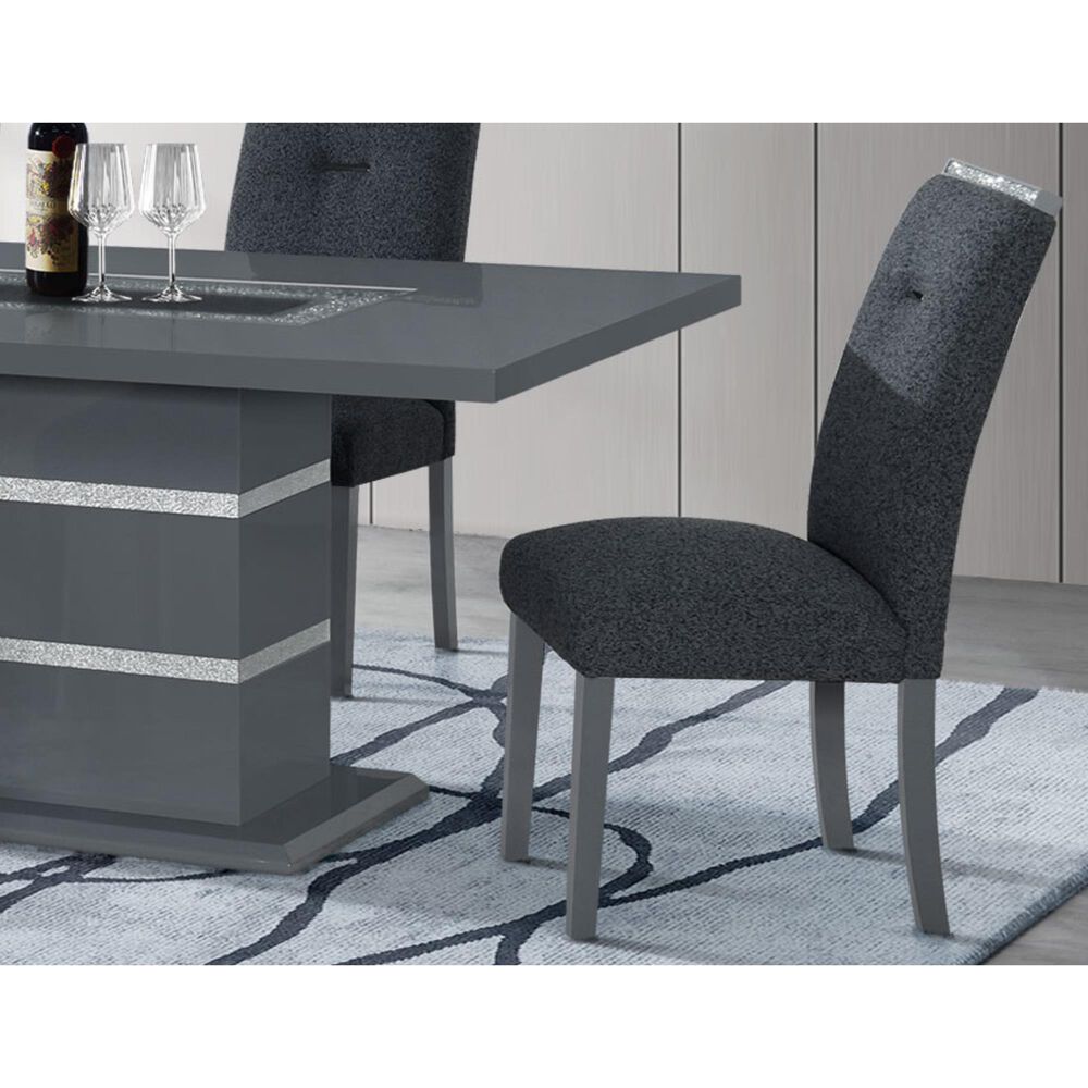 Global Furniture USA Monaco Side Chair in Dark Grey and Silver, , large