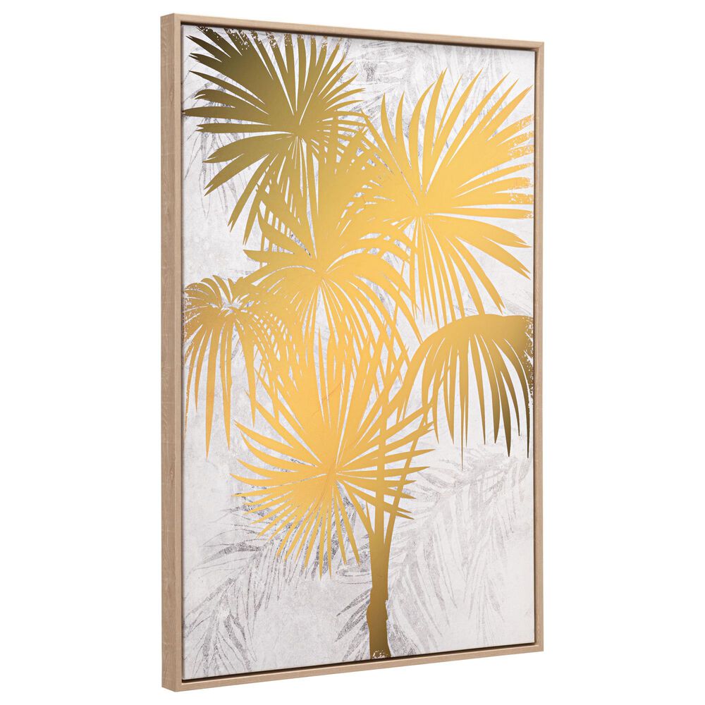 Zuo Modern Gulf Fern Canvas Wall Art in Gold and White, , large
