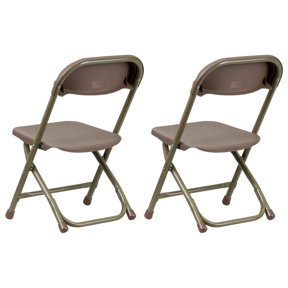 Flash Furniture Timmy Kids Folding Chair in Gold and Brown &#40;Set of 2&#41;, , large