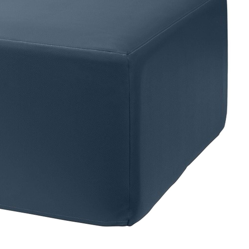 Jaxx Fairlie Faux Leather Ottoman in Oxford Blue, , large